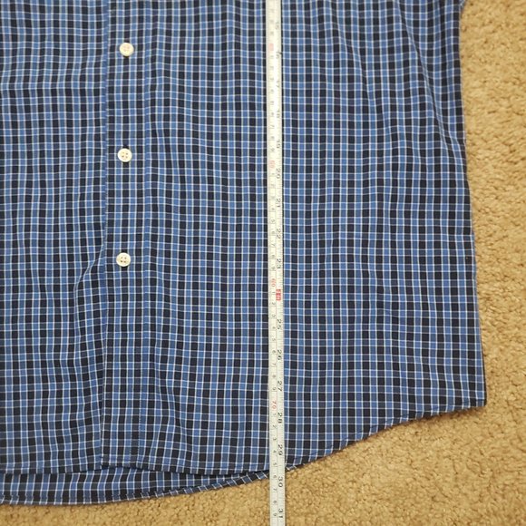 Chaps Buttons down Plaid blue shirt Mens Size L - Picture 10 of 12
